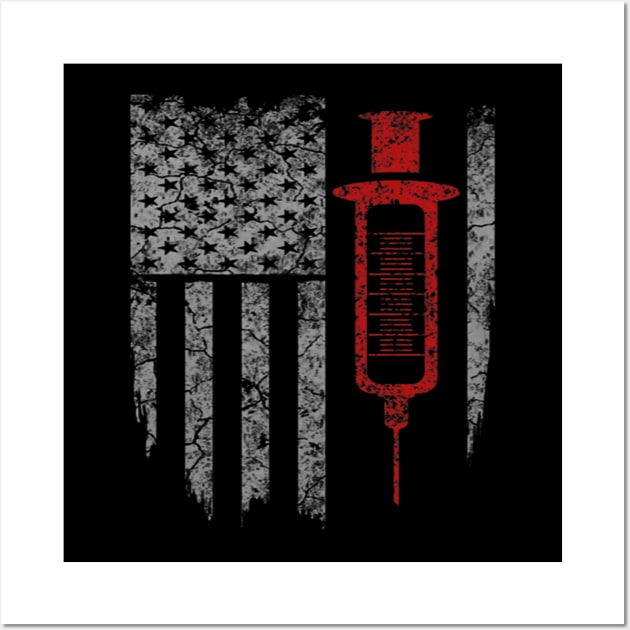 American Nurse Flag Wall Art by Stick Figure103